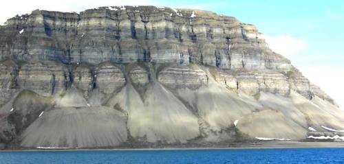 Cliffs in Svalbard’s IsfjordenThis cliff is one of many in Isfjorden in the Svalbard archipelago far