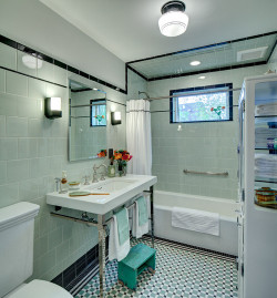 georgianadesign:  &lsquo;Vintage apothecary bath.'  Tracey Stephens Interior Design, Montclair, NJ. Wing Wong, Memories TTL.