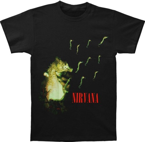 nirvananews:  You wanted this shirt back in stock, and so now it’s available in various sizes! You can click here and order the ‘Seahorse’ Nirvana tee.