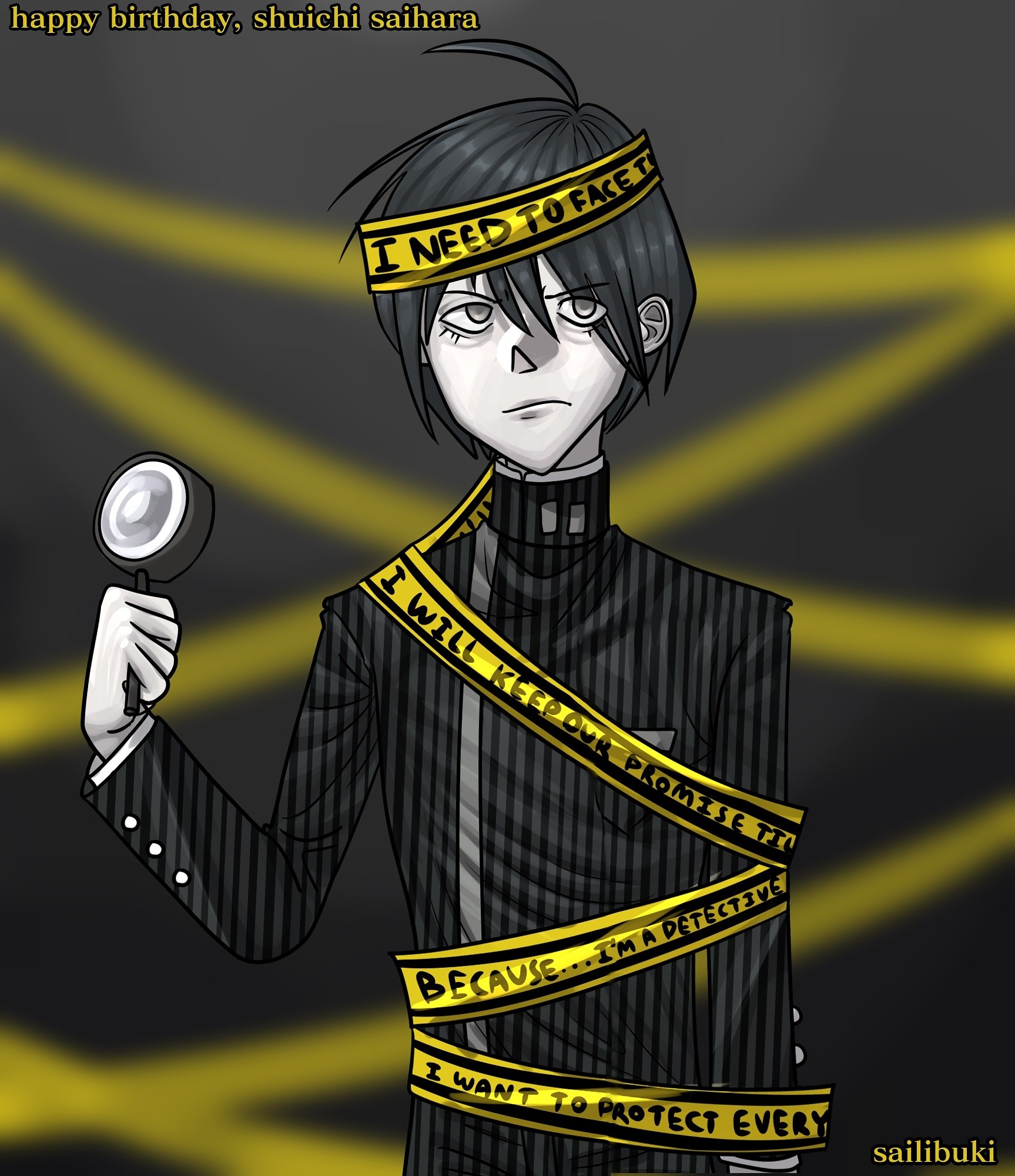Shuichi Saihara Fanart Tumblr Insert Creative Title Shuichisaihara I Ve Seen Some People Do This So I Thought Why Not Do It Myself