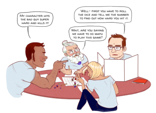 thatsdelightful:  In which Griffin Barry is a long-suffering DM on board the Starblaster. They’re playing Fantasy(??) D&D I guess? I’m so glad I landed on my design for Magnus and that he is just a giant baby with muscles. And Merle is straight-up