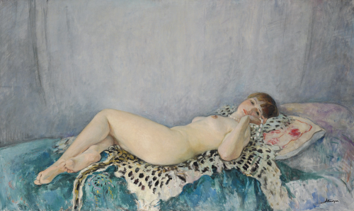 lawrenceleemagnuson:Henri Lebasque (France 1865-1937) Nu à la peau de léopard (1926) oil on canvas 9