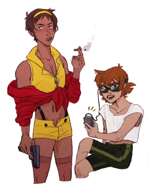 some old voltron/cowboy bebop crossover doodles that i forgot about