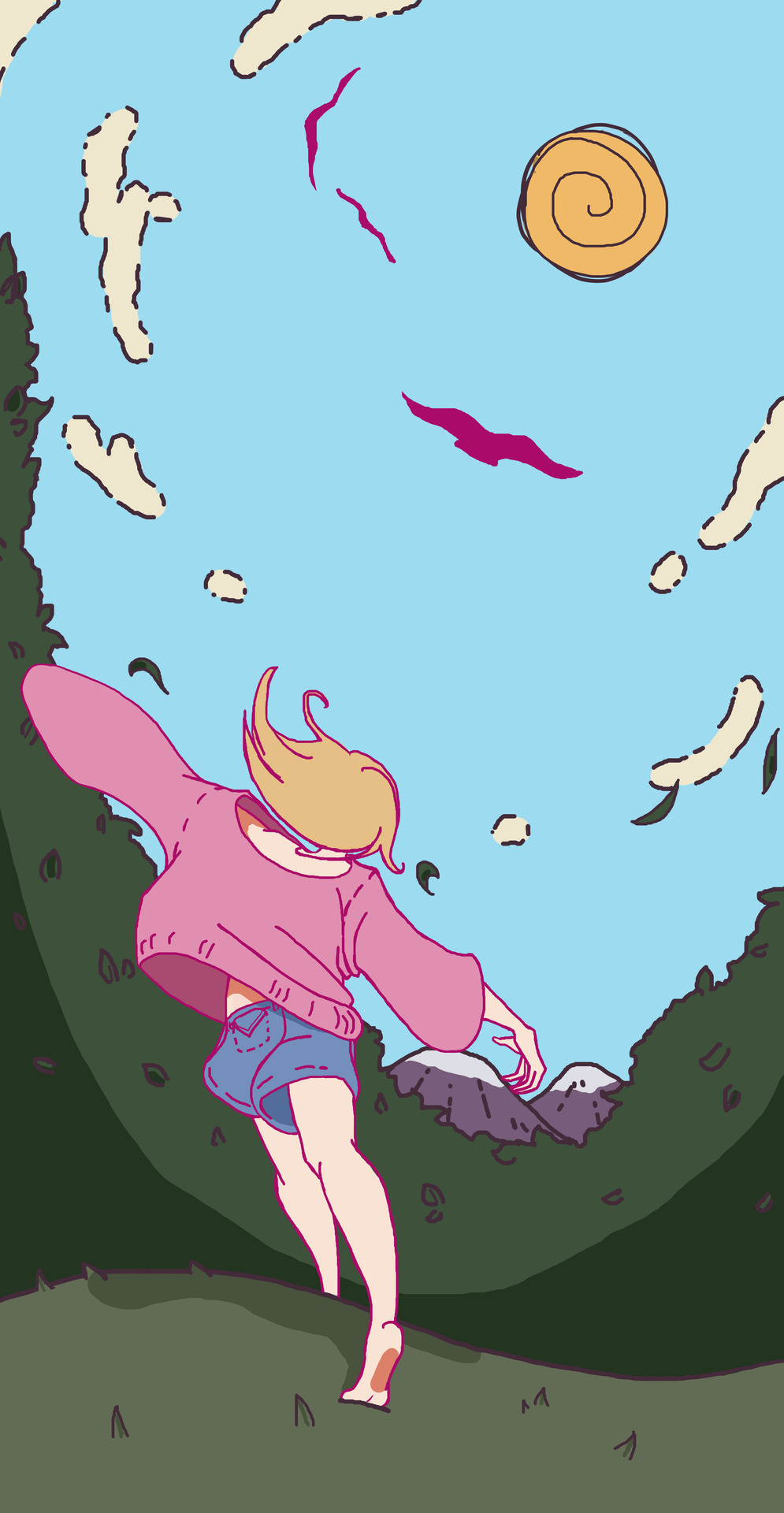 Aly Katt Studios — an aesthetic drawing I did during the summer :) !