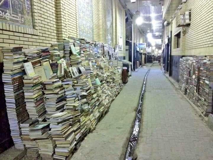 medic1969blog:  sixpenceee:  In Iraq, in the book market, books remain in the street