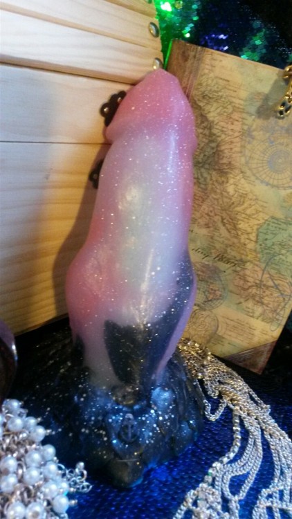 tailsnportholes:  Custom merman in pink,  pure and black nebula colors!   WOW that’s a delightful color!
