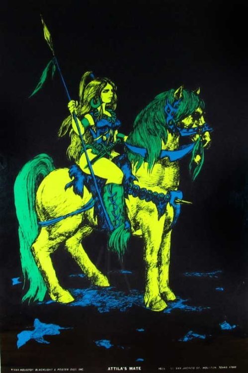 Atilla and Atilla’s Mate blacklight posters.