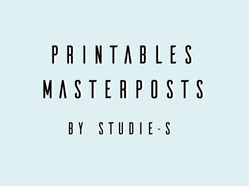studie-s:  MASTERPOSTS  studiying’s printable masterpost by @studiyng   planner printable