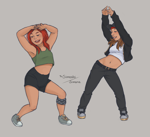 thesimoshi: Needed to draw movement, so decided to draw something heavily inspired by kpop.