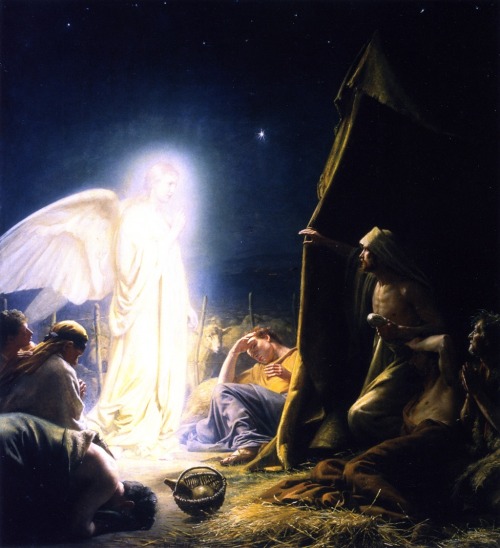 paintingispoetry:Carl Bloch, The Sheperds and the angel, 1879