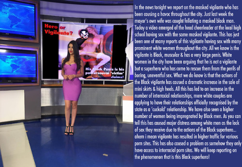 lordkilo:Our favorite Black superhero has made the news! Fucking more White girls &amp; cucking 