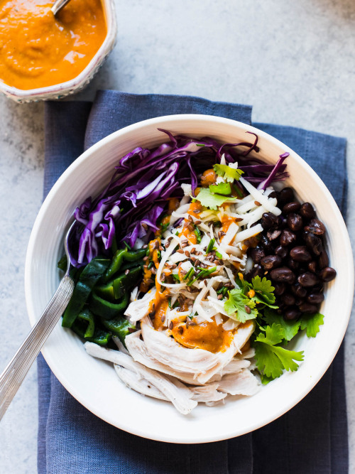 (via Chicken, Black Bean and Charred Poblano Salad with Pumpkin-Red Curry Vinaigrette | Kitchen Conf