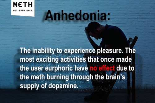 Meth users may experience anhedonia due to the drug’s overstimulation and eventual damage to the bra