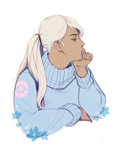 ikipin:gimme blanche in a big cuddly sweater