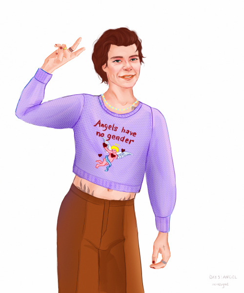 HARRYTOBERDay 3: AngelI want to knit this sweater! I am pretty proud of this design. I think Harry w