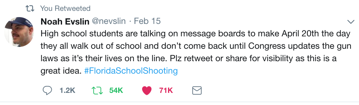 erikchillmonger:  in response to the recent mass school shooting in florida high