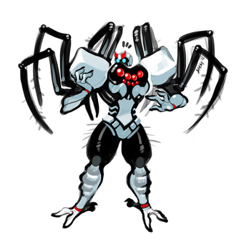 My Prowl got turned into a gross spide by Tarantulas, via plot. WHUPS. I imagine he’s a little mixtu