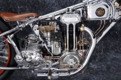 specialcar: Engine detail shot of Chicara III showing the 1950 Meguro racing motor and 1950 Triumph transmission