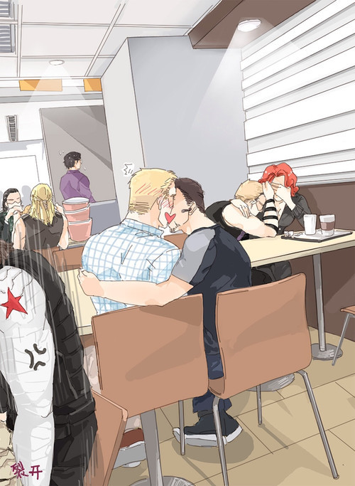 rogers-and-stark:  [x] Clint and Natasha… LOL 
