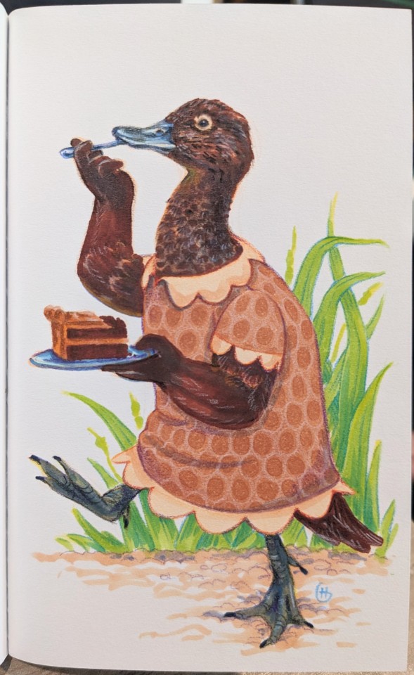 Avian August Day 28 - Brown Teal With Devil's Chocolate Cake