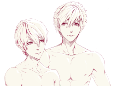 shionml:  I wanted to doodle some Makoharu I guess..  (and some “smiling” Haru as well :P) 