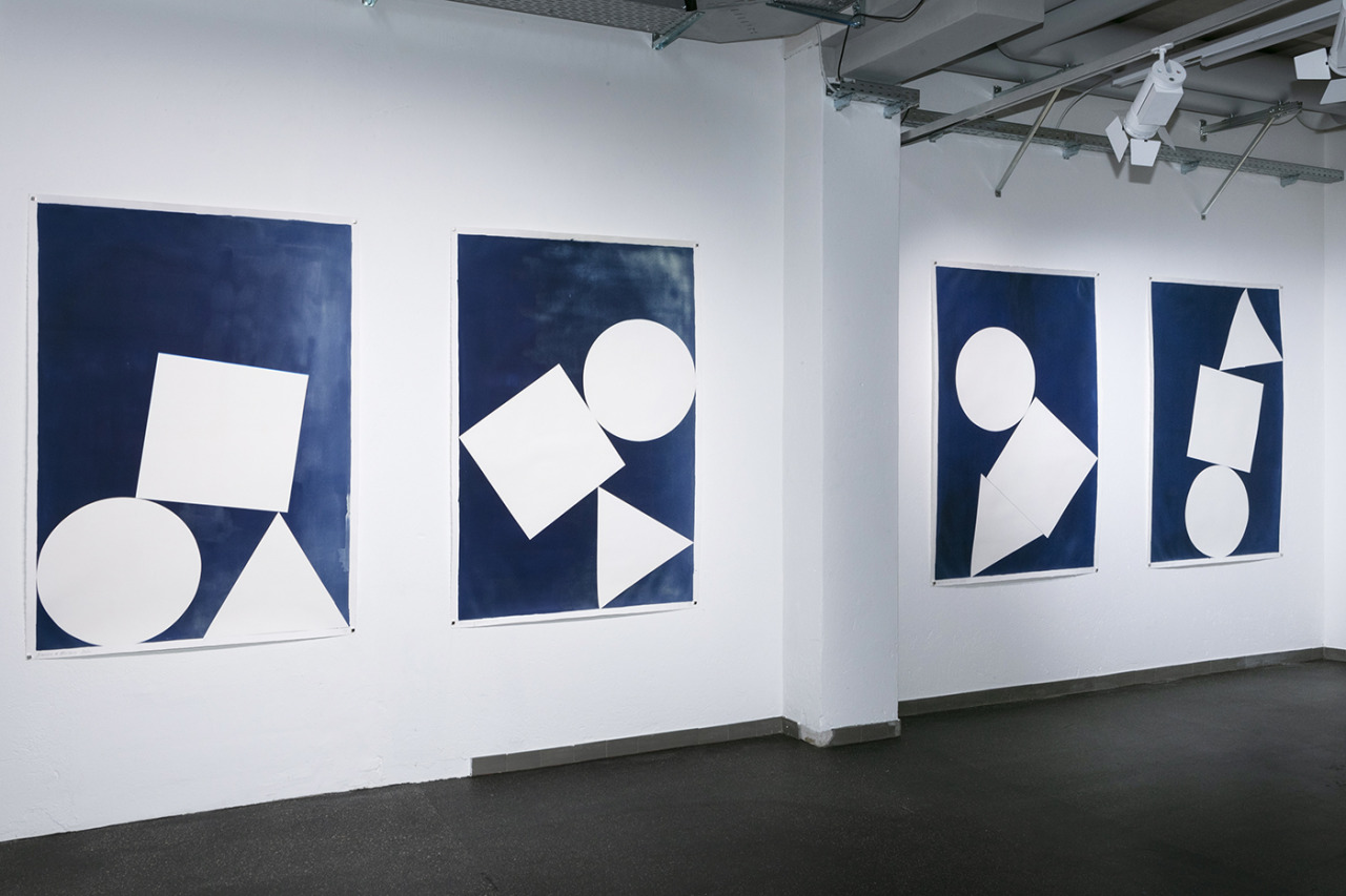 Hauser & Herzog
unique cyanotypes (164 x 114 cm each) on Arches water color paper (300g)
Geometrie der Existenz (2022)
Exhibition view OXYD Winterthur (CH)