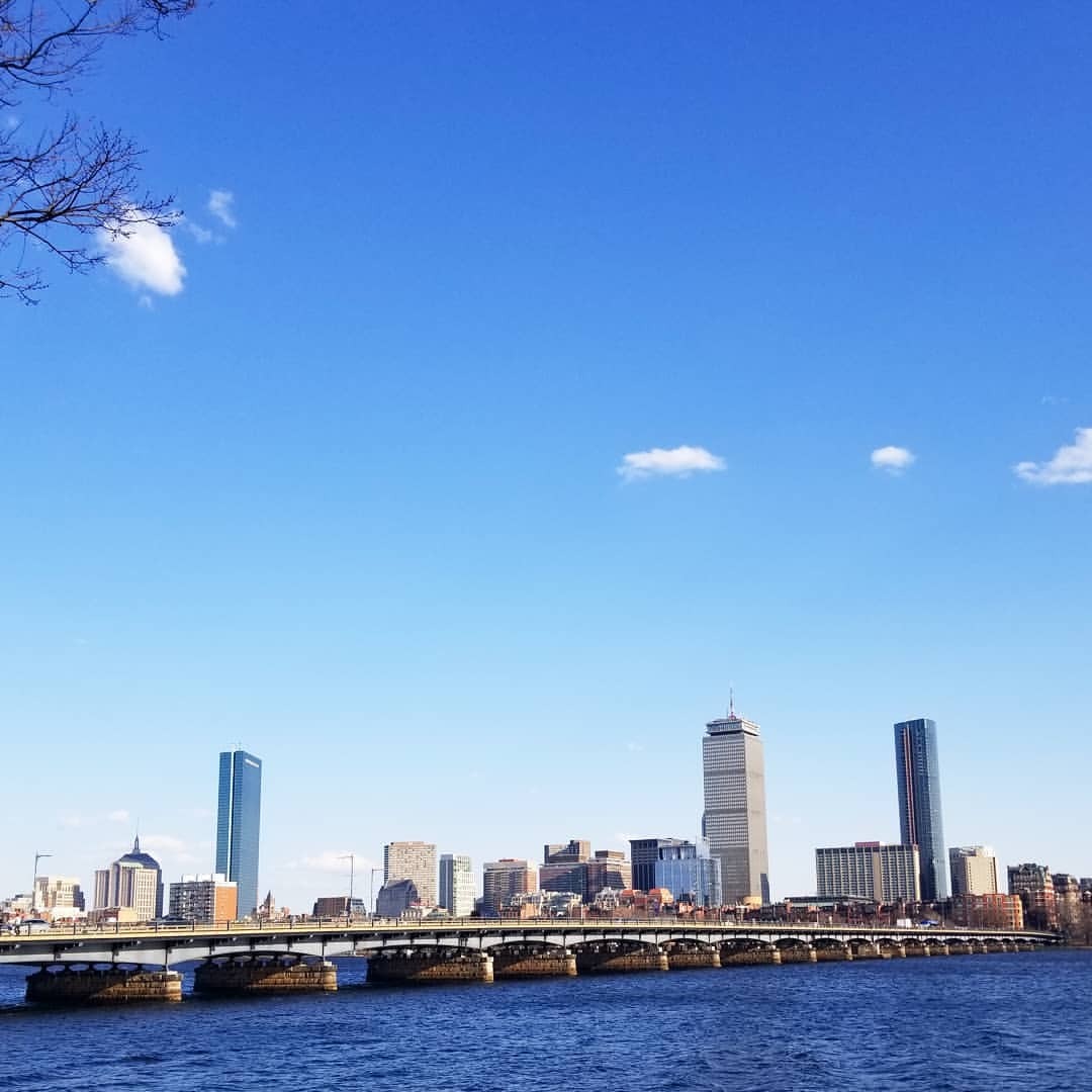 Boston skyline from Cambridge.   #skyline #boston #bostonskyline (at Boston, Massachusetts)