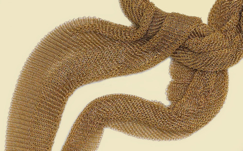 Elsa Peretti, silver and gold mesh scarf for Tiffany, 1970s. Via Bonhams 1 + 2