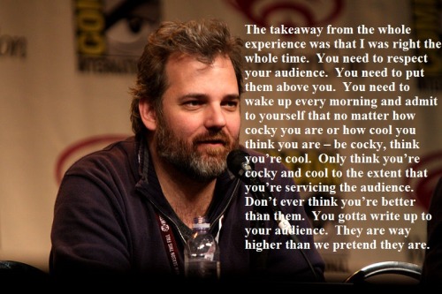 “Community” creator Dan Harmon talks about writing with respect to the audience’s intelligence.