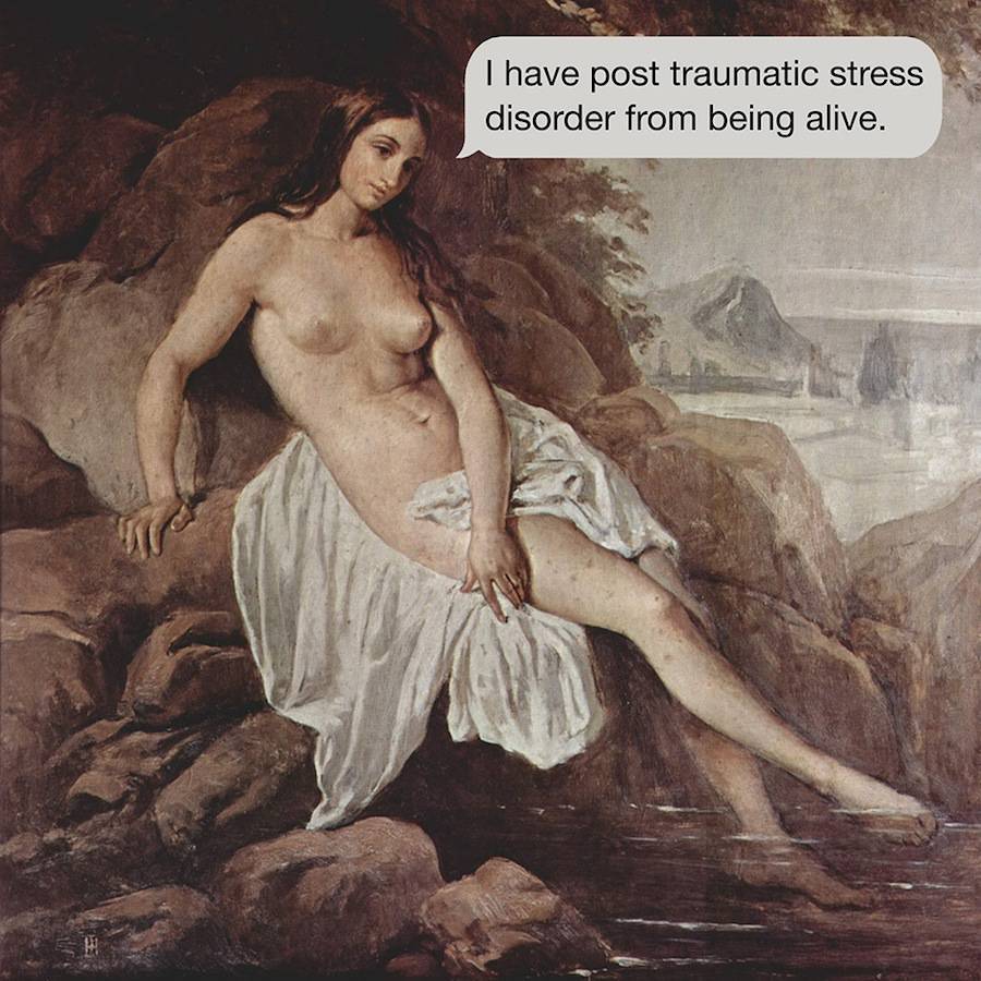 culturenlifestyle:  Existential Text Messages are Juxtaposed Against Classical Paintings
