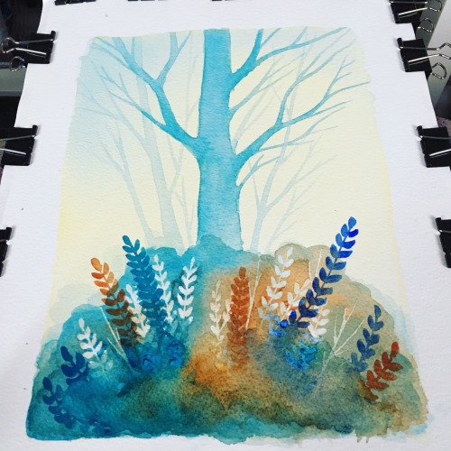 Watercolour practise from today that turns out to be the finish painting. Already framed and on the 