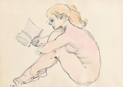 Daniel O'Neill (Irish, 1920-1974)Female Nude Reading