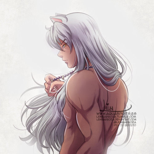 lenbarboza: GAZEI draw so much AU lately, so I wanted to draw some sexy canon shirtless Inuyash