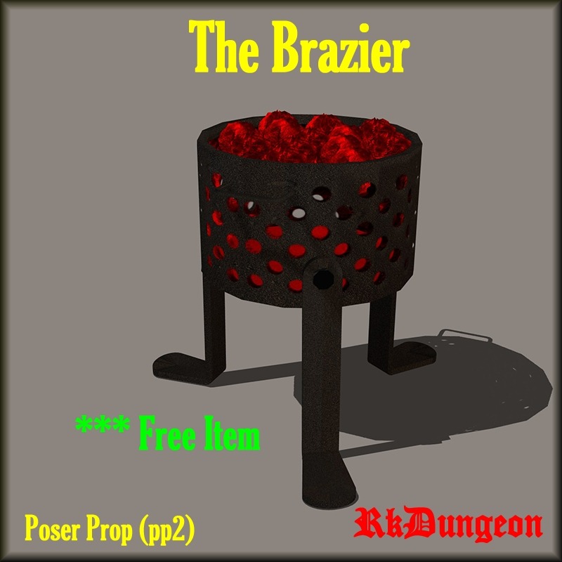 Kawecki has a brand new FREE prop ready for your dungeon scenes! This brazier is