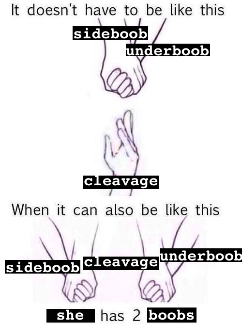37q:  damasgratis:  why are straight boys so obsessed with cleavage…side and underboob are a million times better   