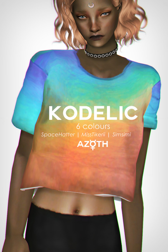 PSYCHEDELIC
KODELIC is a top for adult females. Original mesh by Simsimi, 3t2 by MissTiikeri and recolours based on SpaceHatter’s FtM conversion in 6 colours.
ACQUIRE IT