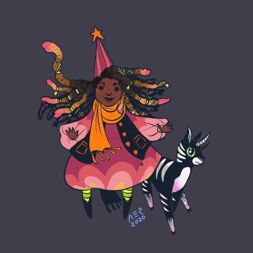 Some little witches with their familiars. #aSmallFrogArt #illustration #witches #fantasy #magic #pro