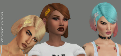 candysims4:ANGÈLE HAIR + HAIR CLIPSA cute bob with a side bang and hair clips as optional acc.Also w