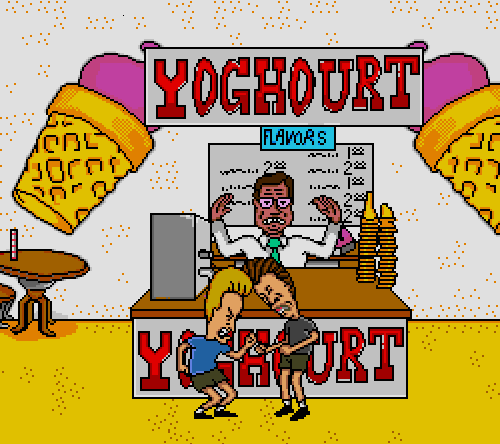 morebuildingsandfood:Frozen yoghourt from Beavis and Butt-head, by Radical Entertainment.