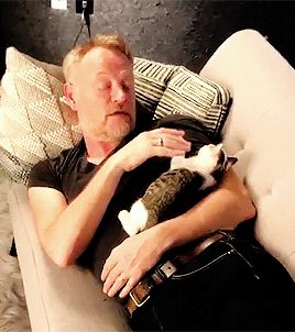 charlesdances:Jared Harris spends the day with adoptable kittens (x)