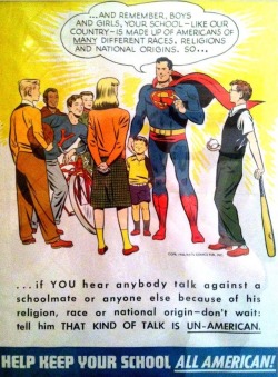 rocom:  oldmanyellsatcloud:  tompeyer:  Listen to Superman.  …I may print these out.  Check out Supes just palming that kid’s entire face. 