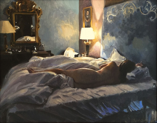 Hotel Nude   -   Paul OxboroughAmerican,b.1965-oil on canvas,