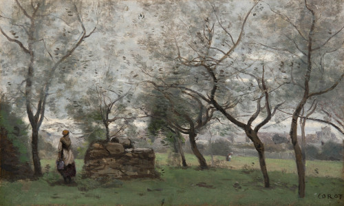 Le Verger environs de Mantes - Jean- Baptiste Camille Corot , 1850-60Realism