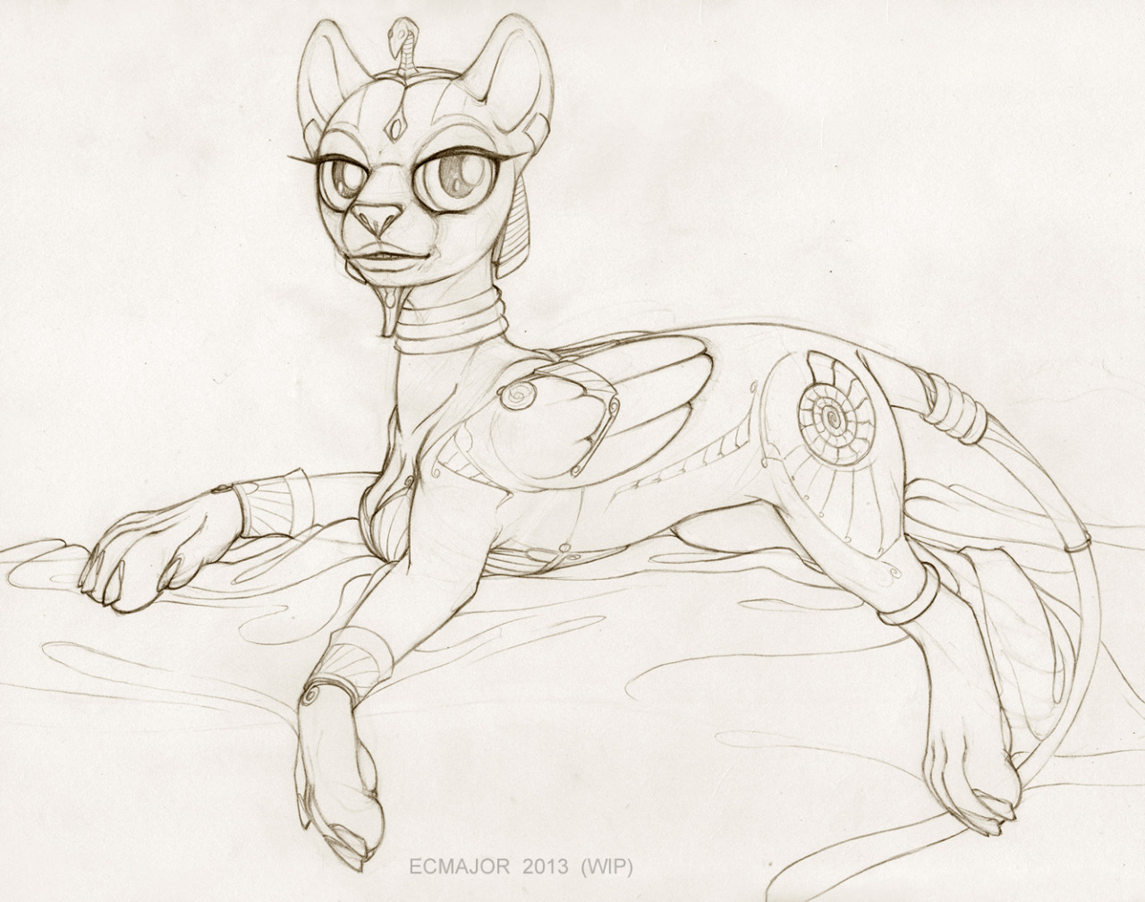 WIP decided to draw a sphinx in pseudo-FiM style. Since the show didn&rsquo;t