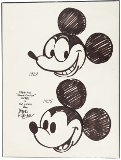 the-disney-elite:  Famed Disney animator Ward Kimball charts the evolution of Mickey Mouse from an iconic work of simplistic beauty to an ugly infant/rodent hybrid.