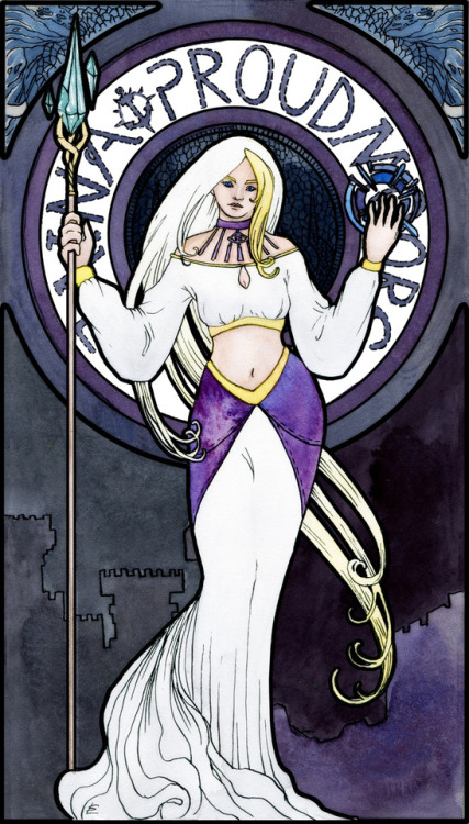 squirtleinwonderland: World of Warcraft - Art Nouveau set   Yogg Saron, Jaina, Tyrande, Chromie, Thalyssra, Valeera, Gelbin and Wrynn family - Tiffin. Anduin and Varian 