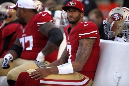   Colin Kaepernick with a beard is adorable   The scruff is growing on me I’ll admit it. 