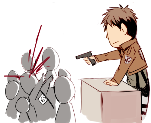 ask-jean:  don’t worry it’s just a red flare gun (really AND EXCUSE YOU FOR ASKING SOMEBODY ABOUT THEIR PUBIC HAIR YOUR NAME ISN’T MIKASA NOW IS IT. 