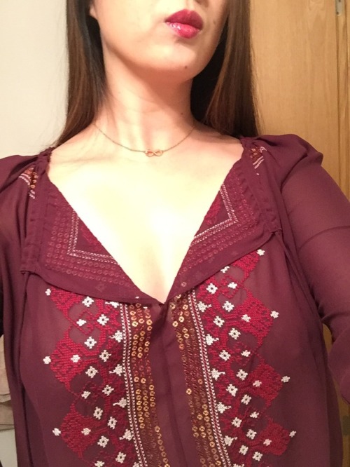 Friday=Date night  Did @hotwife4giovanni notice I’m not wearing anything under the shear top? 