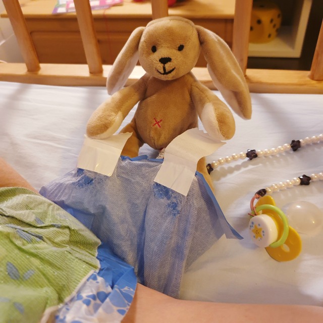 emma-abdlgirl:Diaper check time! My bunny loves the Hook and Loop closure on the DinoRawrZ from @abuniverseblog He tells me “now I can open your diaper a hundred times for checks. and you know you need them” 